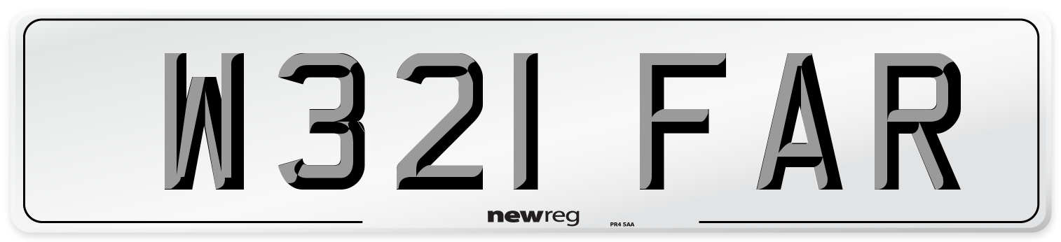 W321 FAR Number Plate from New Reg